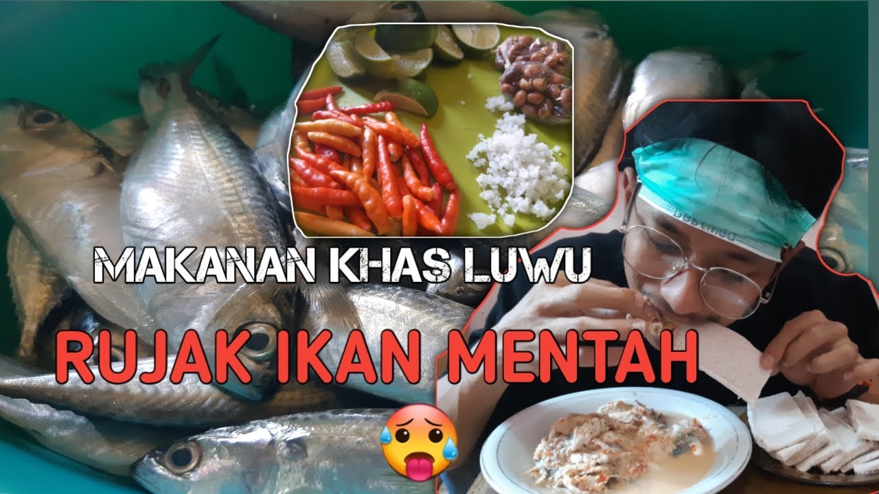 street food indonesia..makanan khas sulsel,luwu timur, rujak ikan