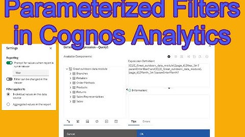 250 Parameterized Filters in Cognos Analytics