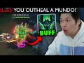 I play Mordekaiser but I heal 1500 HP every 4 seconds with this huge buff.. wtf