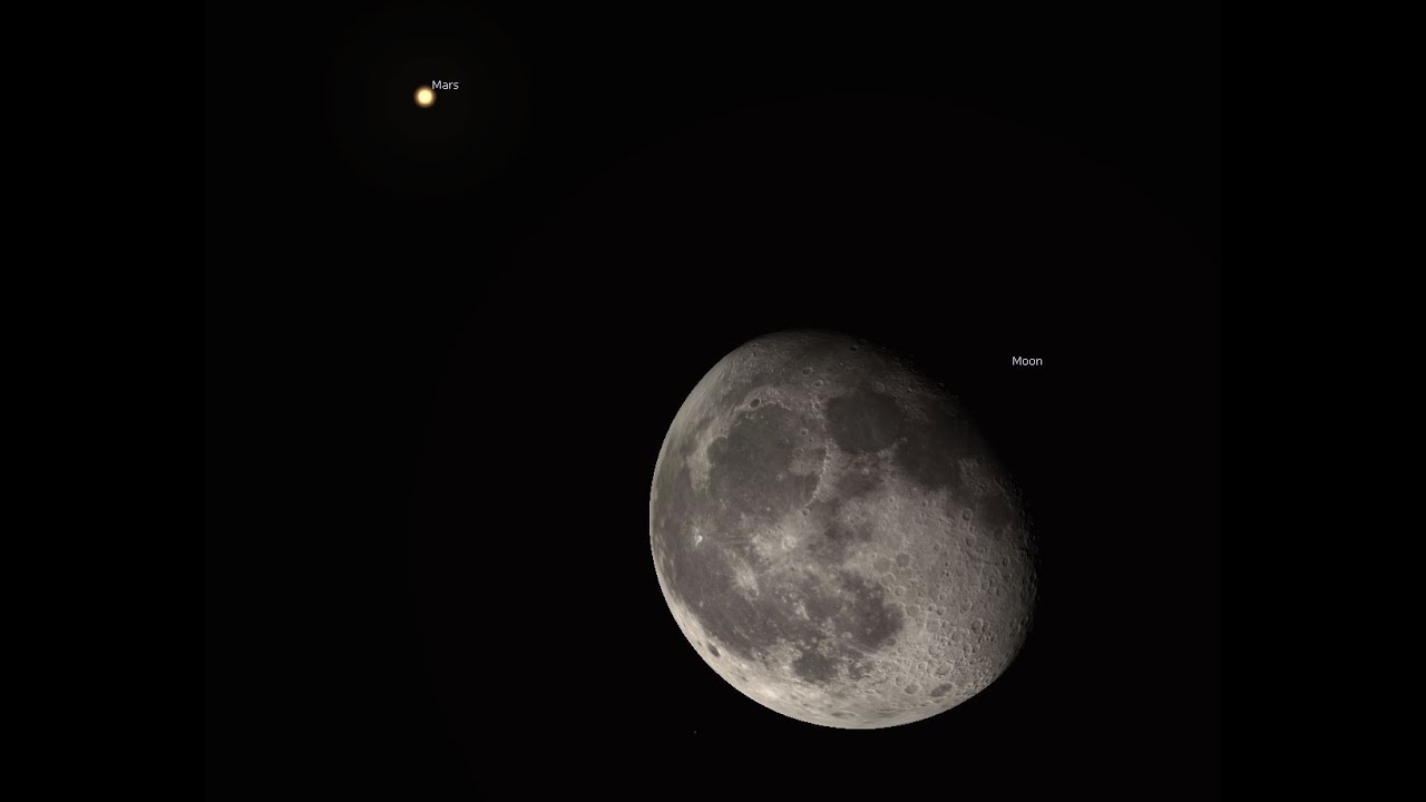 Watch Mars and the Moon "Buddy-up" for a close encounter on Saturday night.