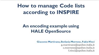 How To Manage Code Lists According To Inspire - An Encoding Example Using Hale Opensource