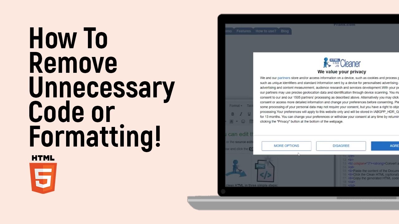 How to Remove Unnecessary Code or Formatting from HTML [easy] - YouTube