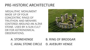 HOA 1 | History of Architecture 1 Mock Examination | Pre-Historic Architecture | ALE Reviewer