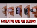 5 creative nail art designs ideas  simple nail art design 2024  nail art tutorials nailart nails