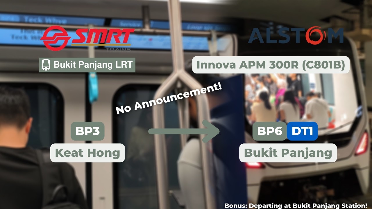 No Announcements? | SMRT (BPLRT) | Alstom C801B (140/146) | Keat Hong to Bukit Panjang
