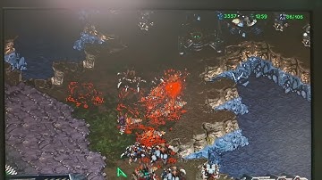 Starcraft Brood war:  1 Terran vs 6 zerg,  map  big game hunters 