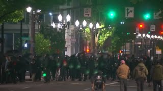 RIot declared in downtown Portland, 5 people arrested