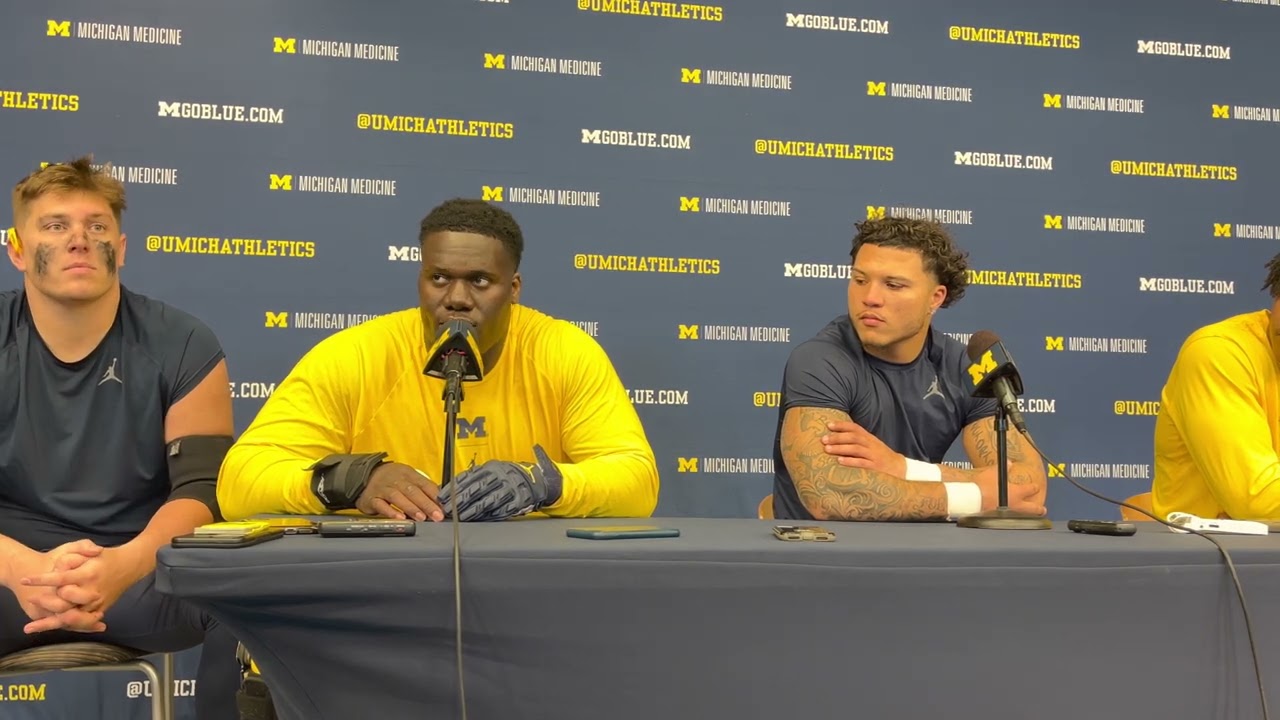 Michigan LT Ryan Hayes, C Olu Oluwatimi, RB Blake Corum, LB Junior Colson Talk Spring Game