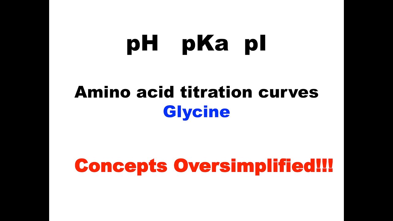 Amino acid titration curve pH, pKa, pI concepts simplified YouTube
