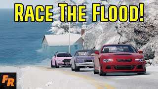 Race The Flood! - The Icy Mountain Climb - BeamNG Drive