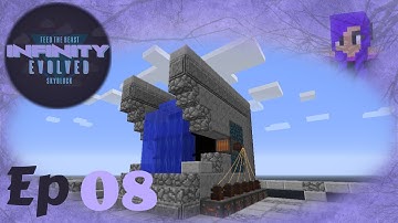 Modded Minecraft: FTB Infinity Evolved Skyblock, Immersive engineering waterwheel  (Ep08)