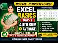 MS Excel Basics Day 3 | AutoSum &amp; Average Formula | Student Marks Table | Complete Course