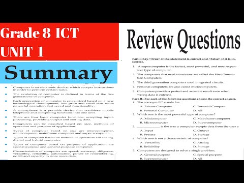Grade 8 Ict Unit 1 Review Exercise በአማርኛ Online Academy Saqoma Golb Dock Ebs Ethiopia