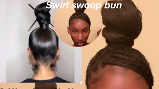 swirl swoop bun tutorial box braid edition