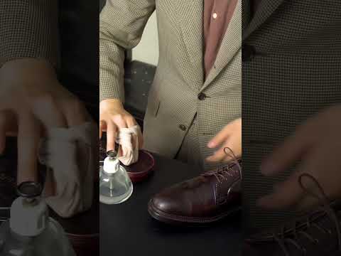 ALDEN Cordovan ワックスがけ　ASMRを今後撮影していくのに実験的に撮影してみました。　#alden#靴磨き#cordovan#コードバン#鏡面磨き