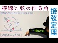 接線と弦の作る角（接弦定理）【一夜漬け高校数学587】数学A［図形の性質］