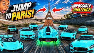 All Blue Cars Stunts Through Biggest Bridge & Tower// Extreme Car Driving Simulator //Cars Gameplay screenshot 2