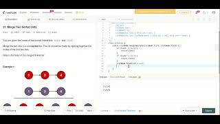 Leetcode Merge two sorted lists. With explanation. Recursive solution.