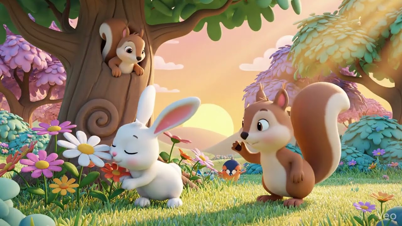 Bunny & Squirrel Wake Up in the Forest 🌳✨ | Cute cartoon kids