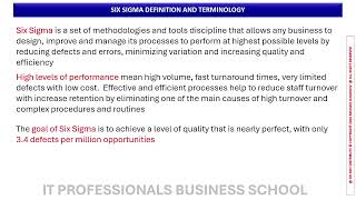 LSS25: Six Sigma Definition and Terminology