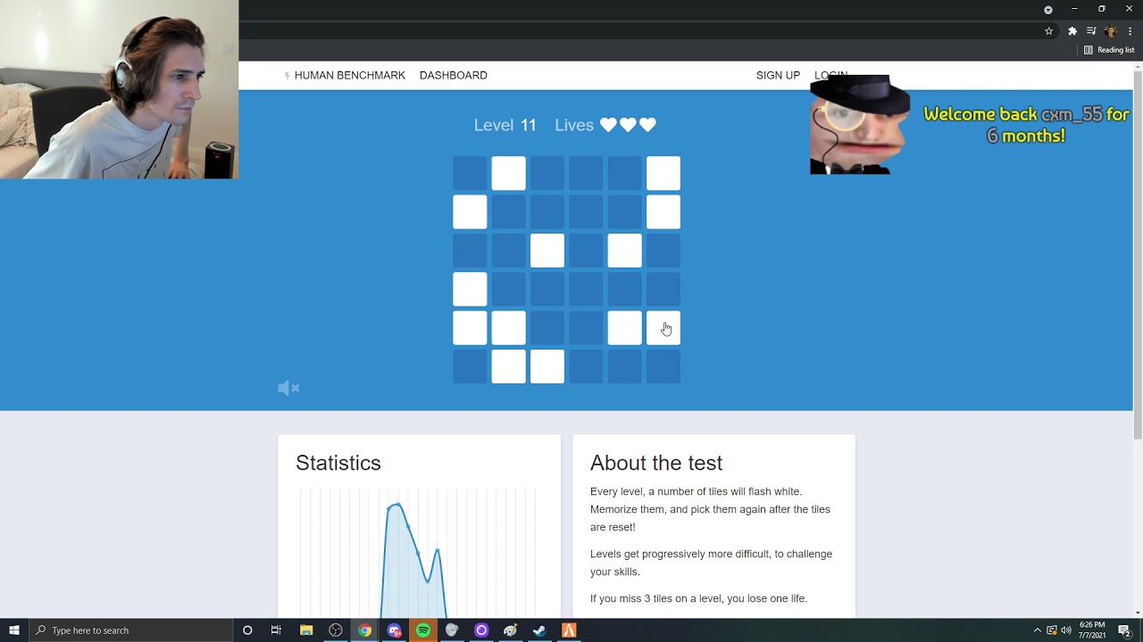 xQc POPS OFF At Human Benchmark