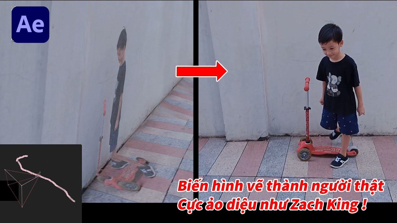 Biến hình vẽ thành người thật như Zach King - Painting comes to life After Effects VFX tutorial