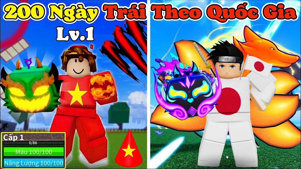 [BloxFruit] 200 Ngày Chọn Trúng Nước Nào Phải Xài Trái Ác Quỷ Của Đất Nước Đó Siu Bá