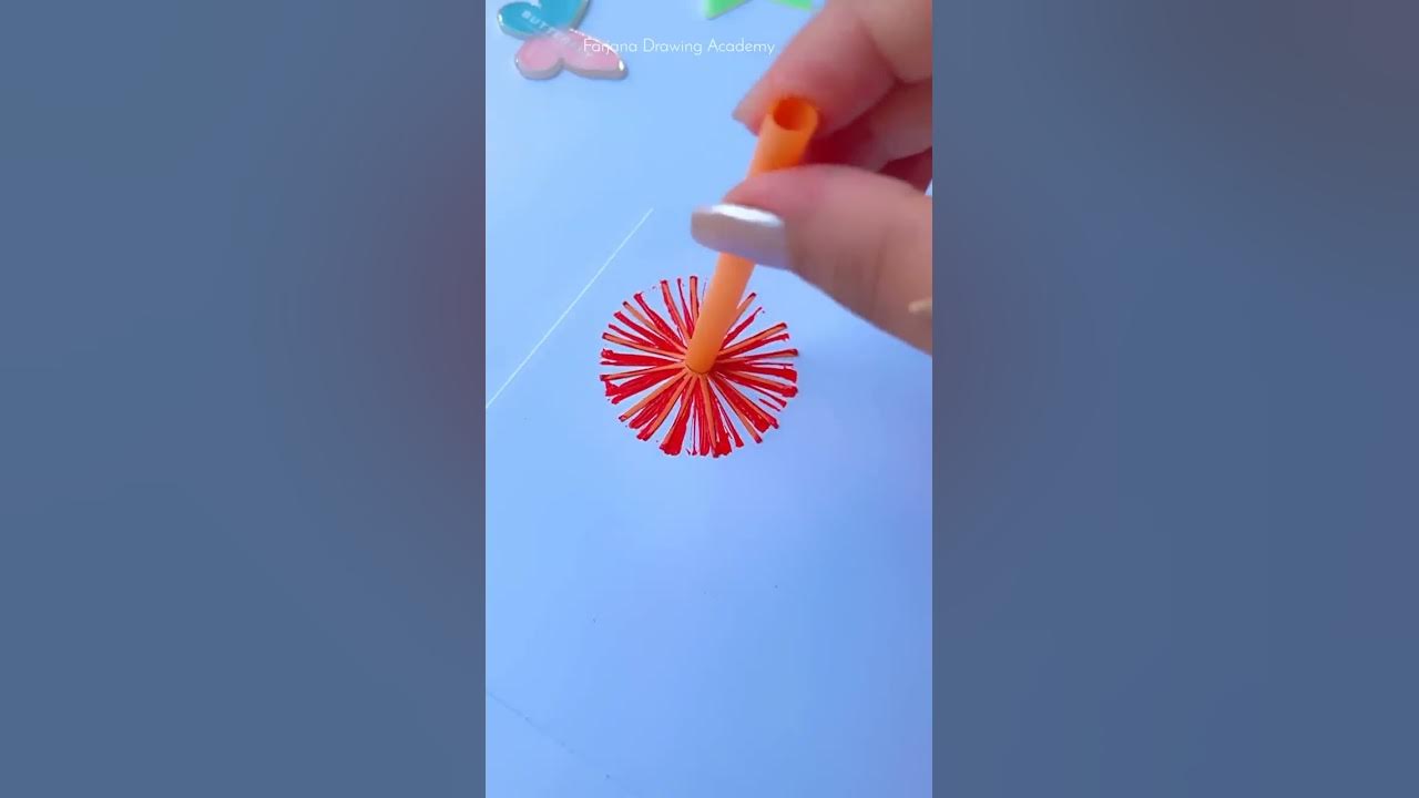 Painting technique using a straw || Easy Painting #CreativeArt #Satisfying