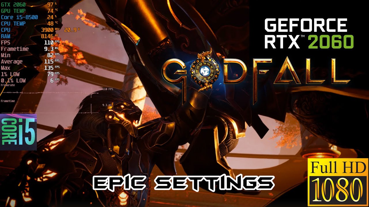 RTX 2060+i5 8500 | Godfall | FPS test benchmark | Epic settings