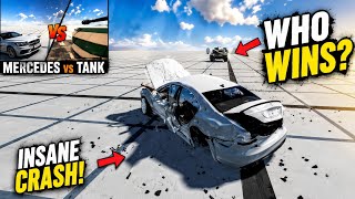 Epic and Cool Battle between Tank vs Normal Cars - BeamNG.drive screenshot 1