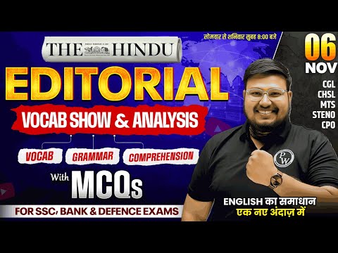 The Hindu Analysis Today | 06 Nov 2025 The Hindu Vocabulary, Grammar & Comprehension | by Bhragu Sir