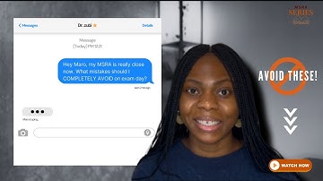 Mistakes to Avoid on Exam Day (MSRA Edition)