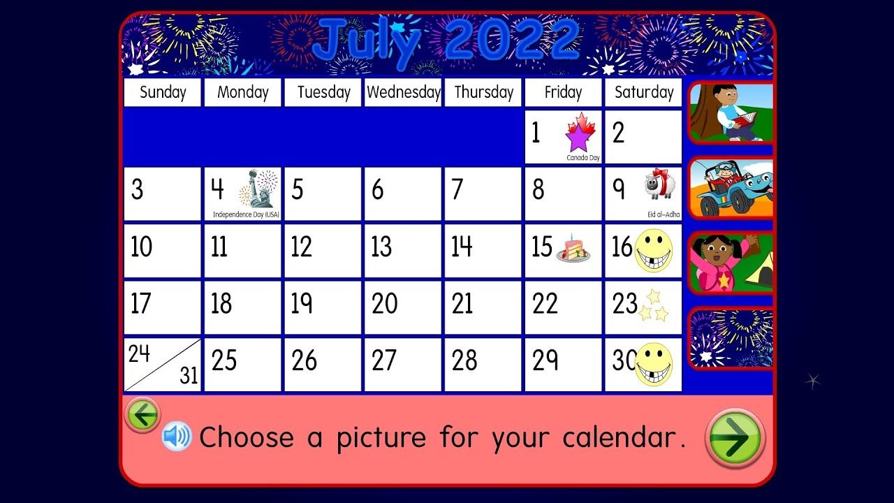 Starfall Calendar July 2022 Is Here Youtube