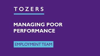 Managing poor performance