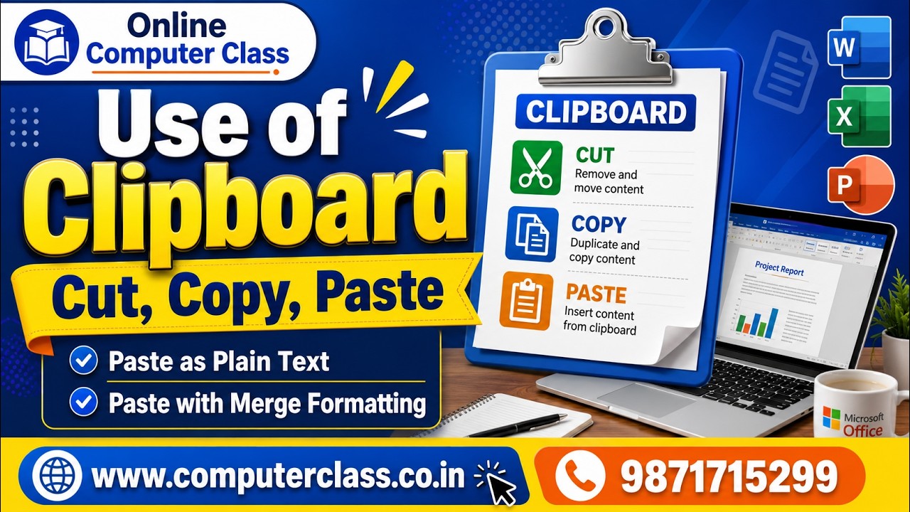 Clipboard Tutorial for Beginners | Cut, Copy, Paste & Paste as Plain ...