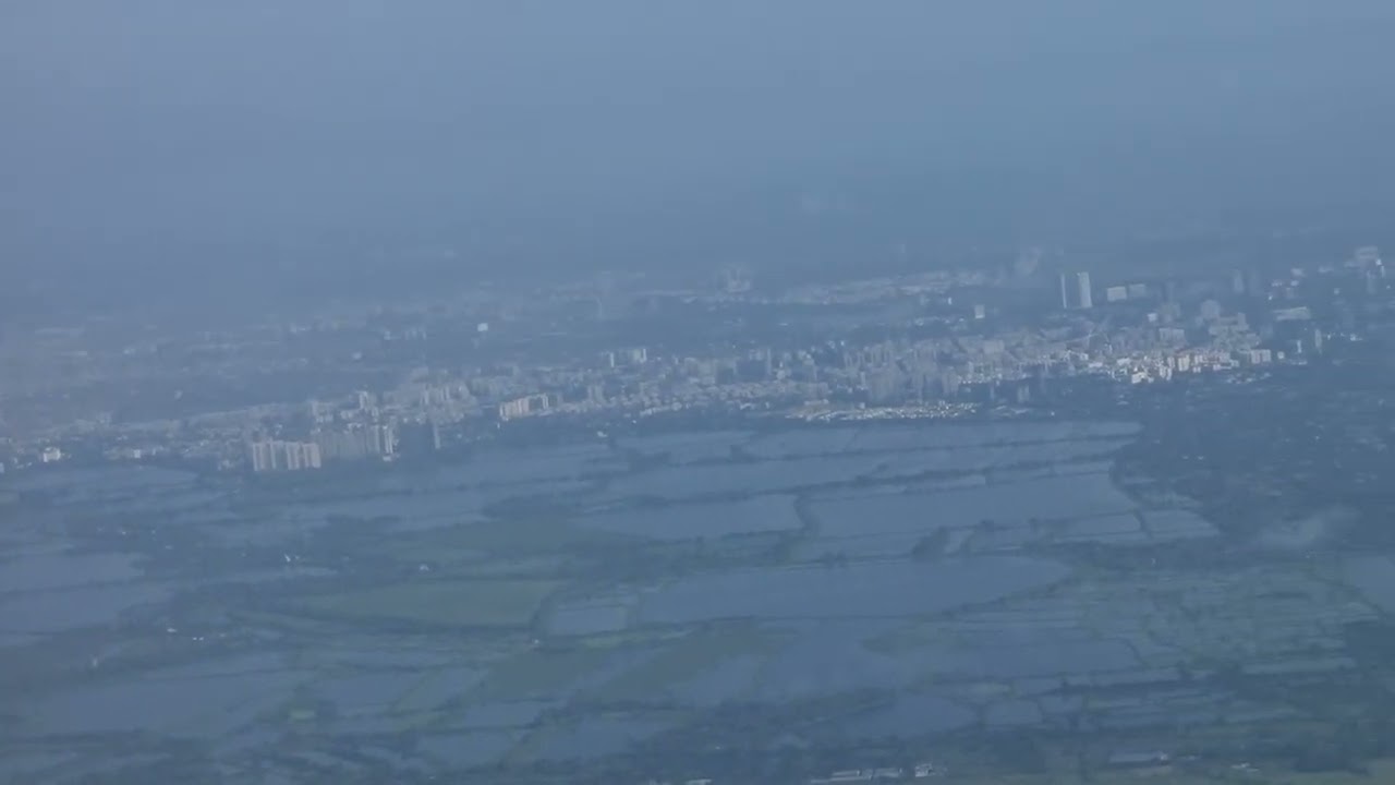 Flying over Kolkata, India