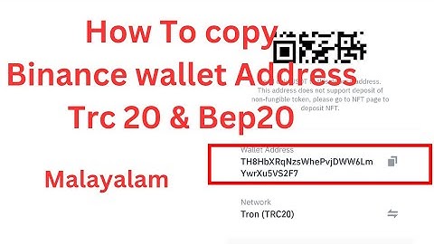 Trc 20 & Bep 20 Adress in Binance || Malayalam