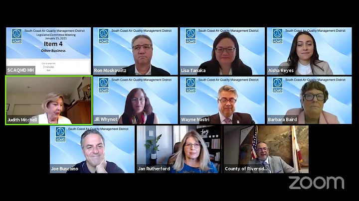 South Coast AQMD Legislative Committee Meeting - January 15, 2021