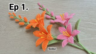 Ep1. Petals 🩷 Easy Crochet Crocosmia Lucifer Flower Tutorial step by step | Crochet Flower Bouquet 