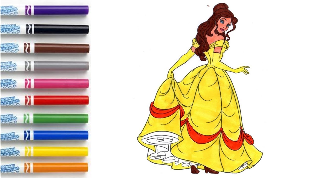 Disney Princess Coloring Book Page - Princess Belle from the Beauty and the Beast