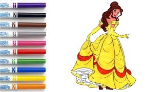 Disney Princess Coloring Book Page - Princess Belle from the Beauty and the Beast