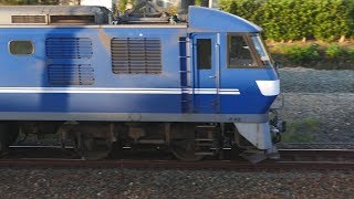 2019/10/06 JR貨物 朝6時台定番貨物列車3本 1055レに桃新塗装107号機