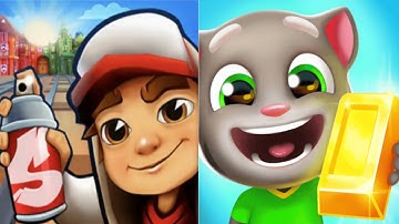 Subway Surfer Oxford VS Talking Tom gold run android iOS gameplay, Subway Surfer new update 