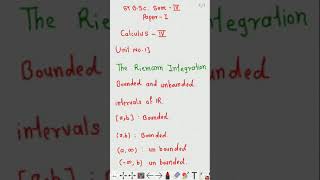 Unit-1. Functions on Bounded and Unbounded Intervals