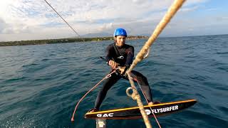 Riding my new #gac board 140 x 40 and my 18m Vmg2