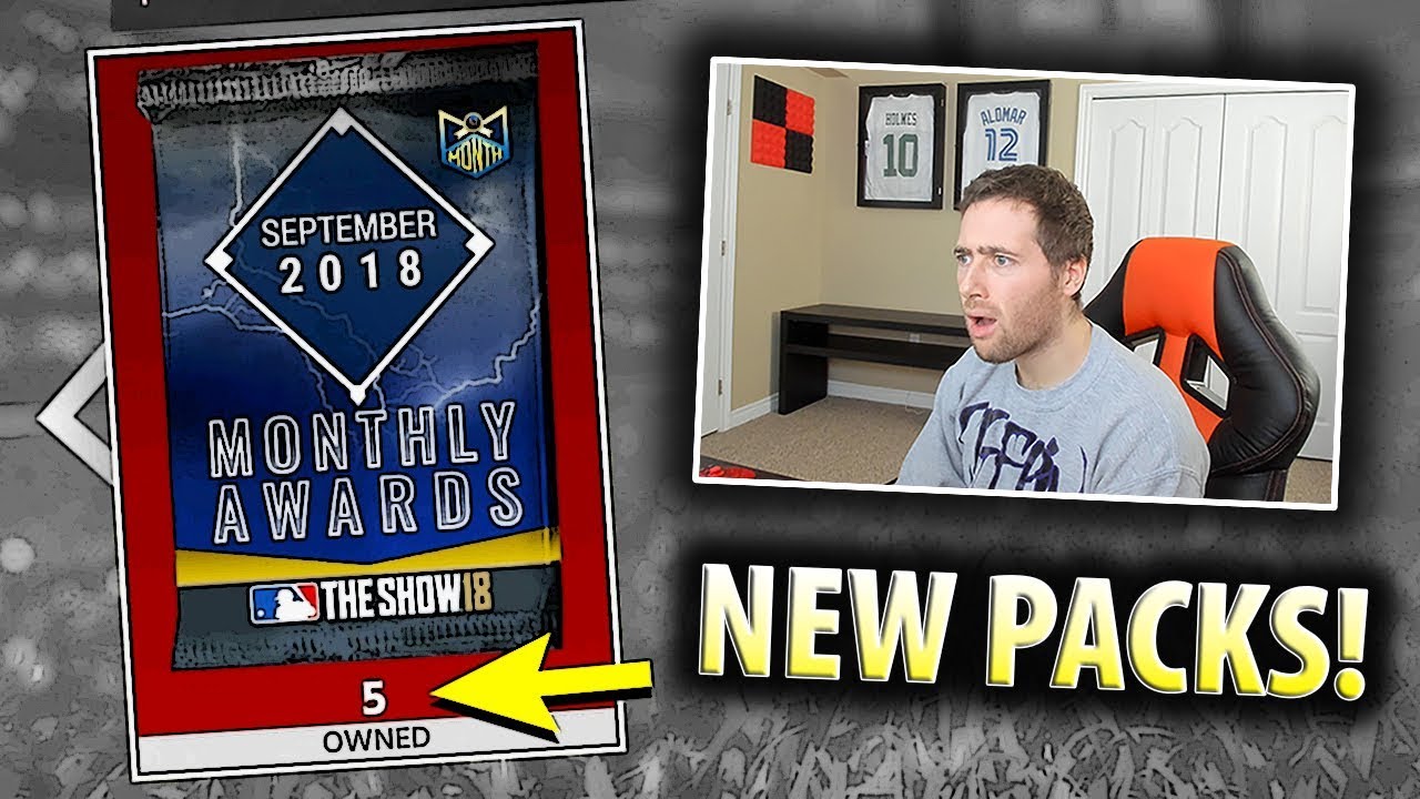NEW MONTHLY AWARD PACK OPENING!! MLB THE SHOW 18 DIAMOND DYNASTY