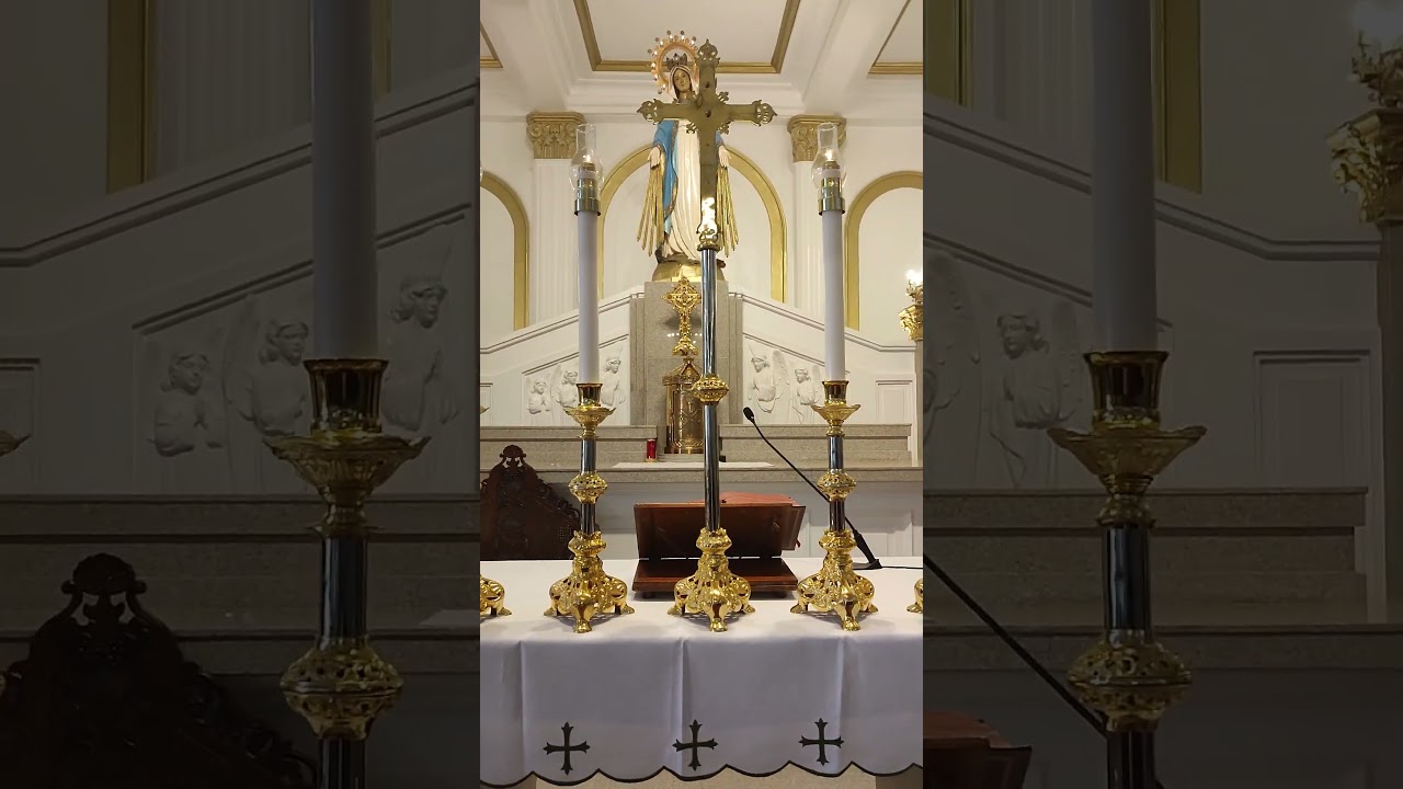 Candalebras on Altar Table: 2023 New Altar Set-up for Friday Masses in PWU