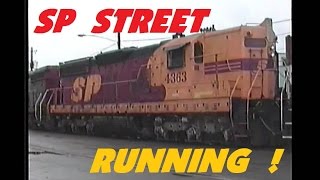 Sp Southern Pacific Freight Train Running Down Main Street 4 X Emd Sd9S Kodachrome