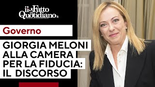 Giorgia Meloni alla Camera per la fiducia: il discorso integrale