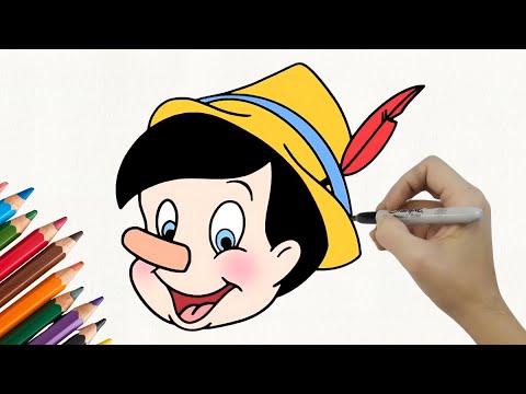 💗HOW TO DRAW PINOCCHIO - DRAWING A CARTOON CHARACTER STEP BY STEP